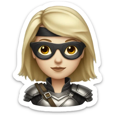 Pale-skinned Girl warrior with dark sunglasses sticker