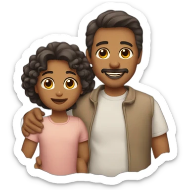 Padre con tres hijos sticker