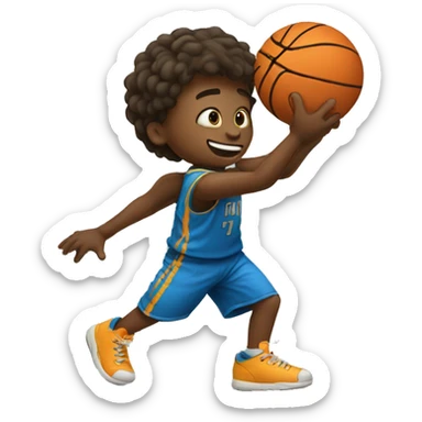 A boy playing basketball sticker