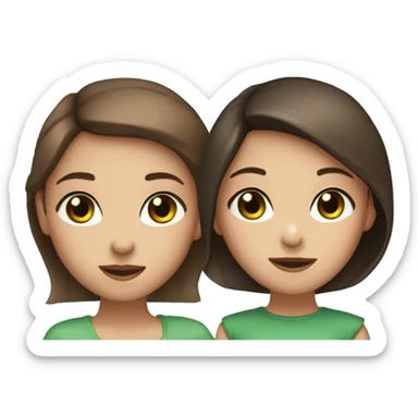 Girls trio,two with brown hair(one green eyes,one with brown eyes) and the third with a darker brown for hair and brown eyes sticker