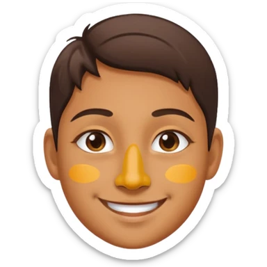 Paint on only nose, half body, ellipse shape face. sticker