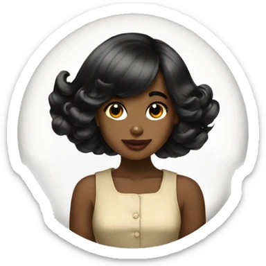 blak hair a vintage girl sticker