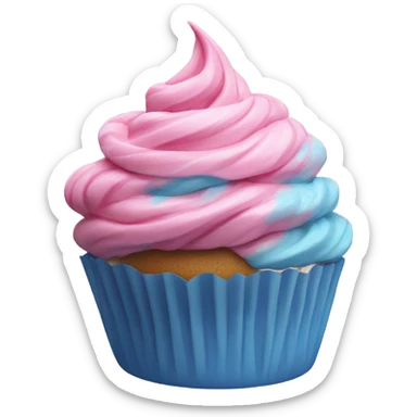 cupcake with pink-blue frosting  sticker