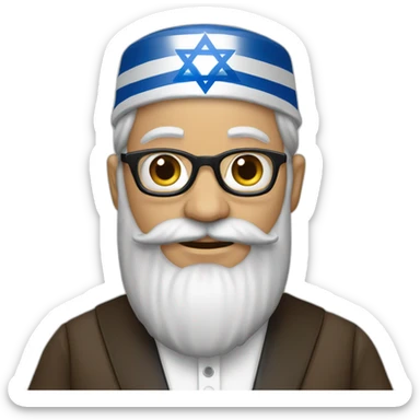 rabbi with Sidelocks holding israel flag sticker