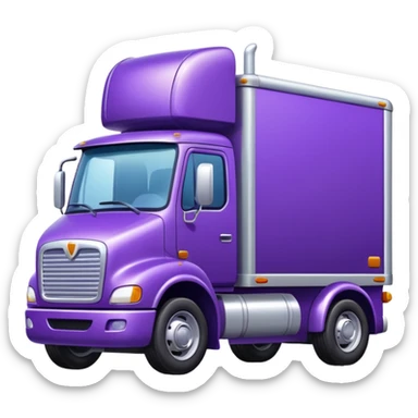 purple truck with a white trailer
 sticker