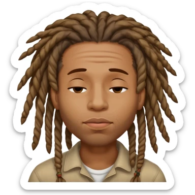 Black man with dreads and a clean shave puckering his lips and closing his eyes making this face😌 sticker