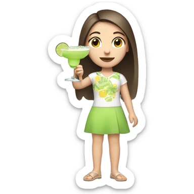 Pale brunette girl holding margarita  sticker