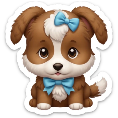 This puppy 🐶 with a bow sticker
