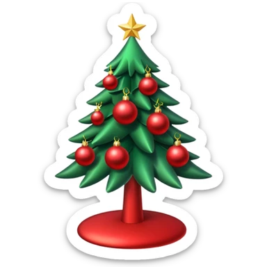 Red christmas tree sticker