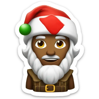 Fierce male ranger wearing santa hat sticker