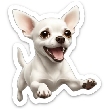 white chihuahua jumping sticker