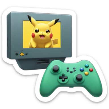 Pikatchu qui joue à la console sticker