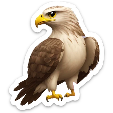 a hawk with a lightning bolt inside sticker