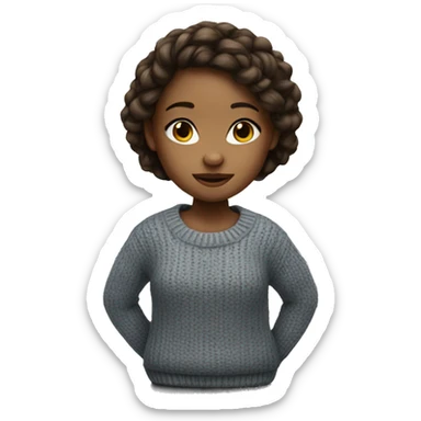 realistic girl in sweater sticker