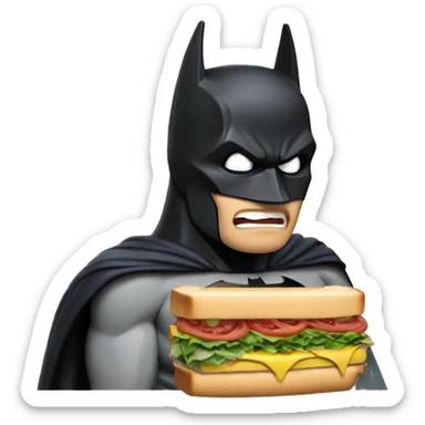 Batman eating sandwich sticker