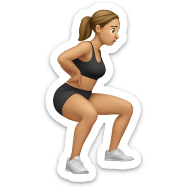 Woman doing squats ,fart sticker