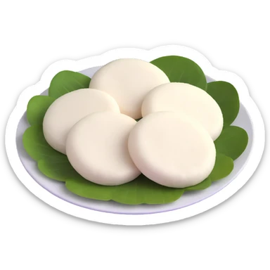 fluffy white idli South Indian rice cake sticker