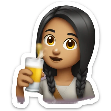 an argentine girl drinking malb sticker