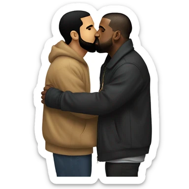 drake kissing kanye west sticker