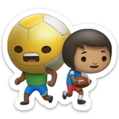 Jale and finn ftom adventure time playing football sticker