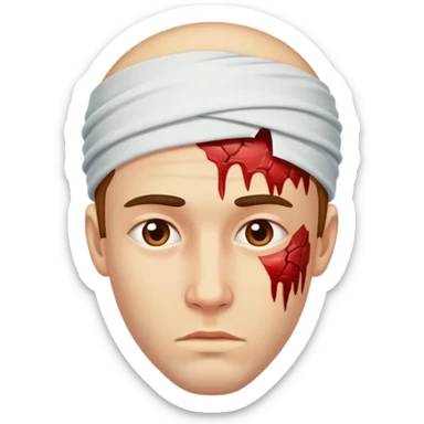 Mann mit Wunde am Kopf sticker
