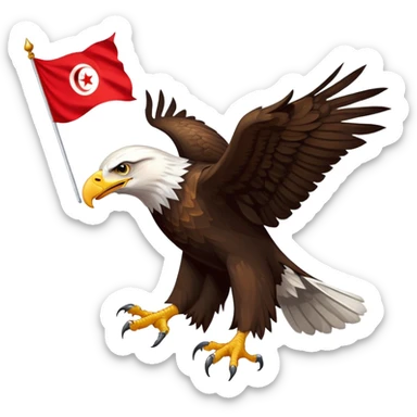 Eagle with Tunisian flag sticker