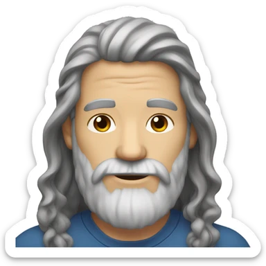 a boomer long hair and beard  sticker