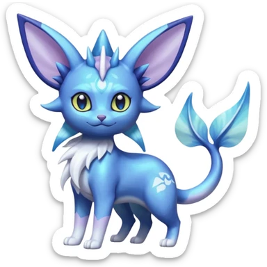 Espeon-Vaporeon-Meowstic-Fakémon-hybrid-creature (full body)  sticker