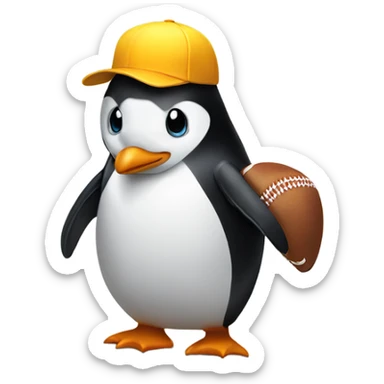 Penguin holding a softball sticker