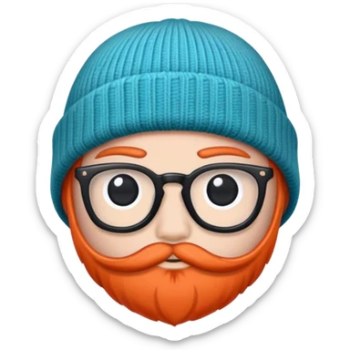 Hipster beanie hat sticker