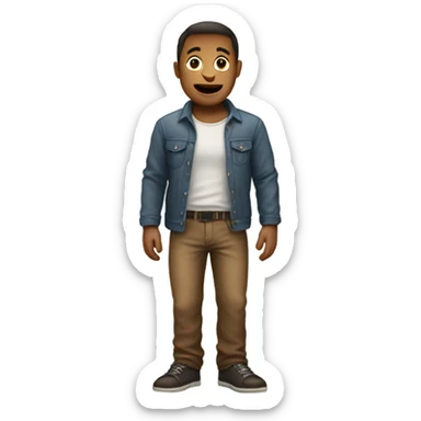 Man with brown stain on the back of his pants sticker