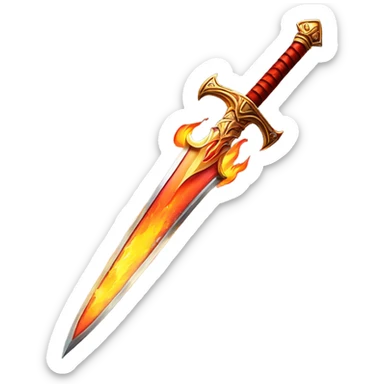 Flaming sword sticker