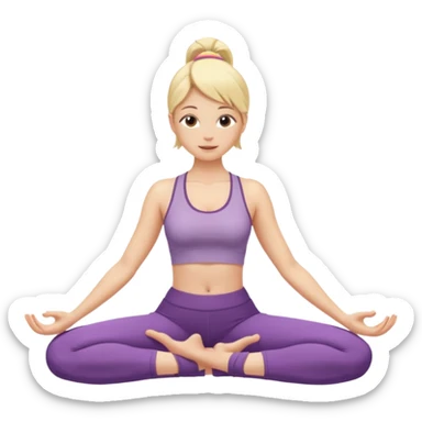 blonde girl doing yoga sticker