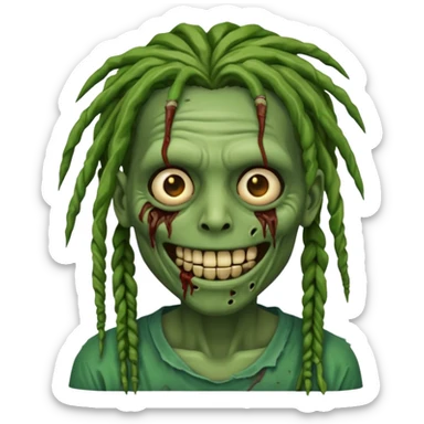 zombie with dreads with braces smiling  sticker