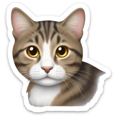 Long hair tabby cat sticker