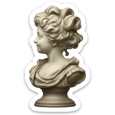 vintage highly detailed rococo statue sticker