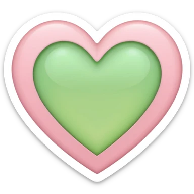 A half light green half light pink heart sticker