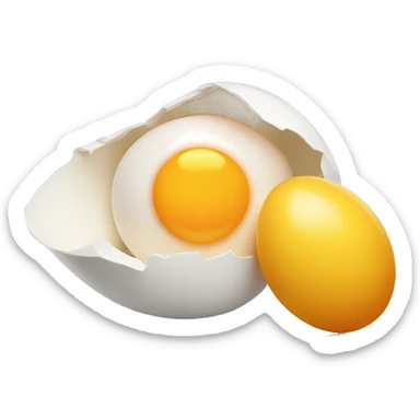 Egg cracked with yolk coming out sticker