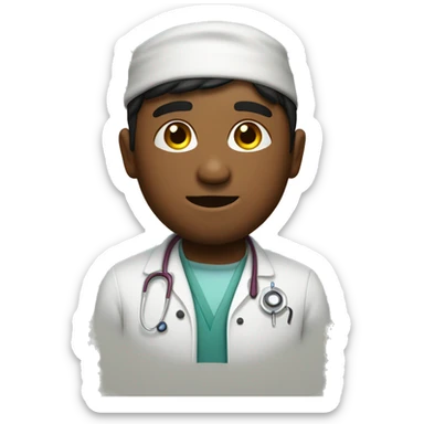 Northeastern man, strong in doctor's clothes sticker