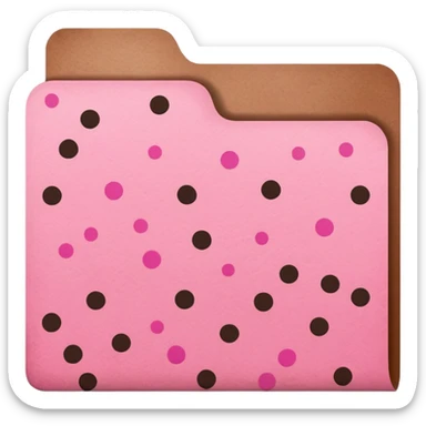 pink and brown polka dot files sticker