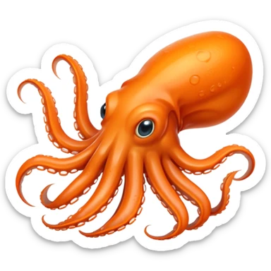 orange coloured Squid sticker
