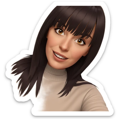 smiling girl in sweater sticker