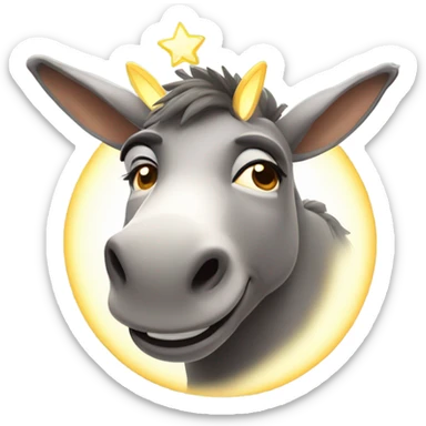 Fat donkey with a halo sticker