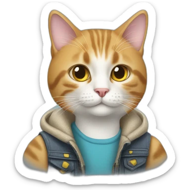 cat version of marty mcfly sticker