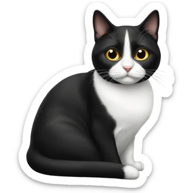 Tuxedo cat hungry sticker