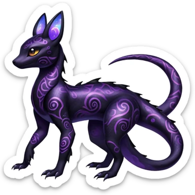 Nebulae Salandit-Umbreon-Fakémon-hybrid-creature (full body)  sticker