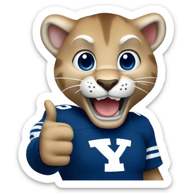 BYU Cougar thumbs up sticker
