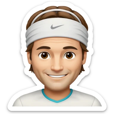 roger federer with head band sticker