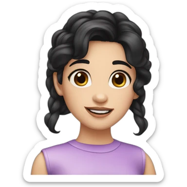 violetta girl black hair sticker
