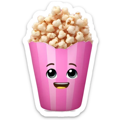 Pink popcorn sticker